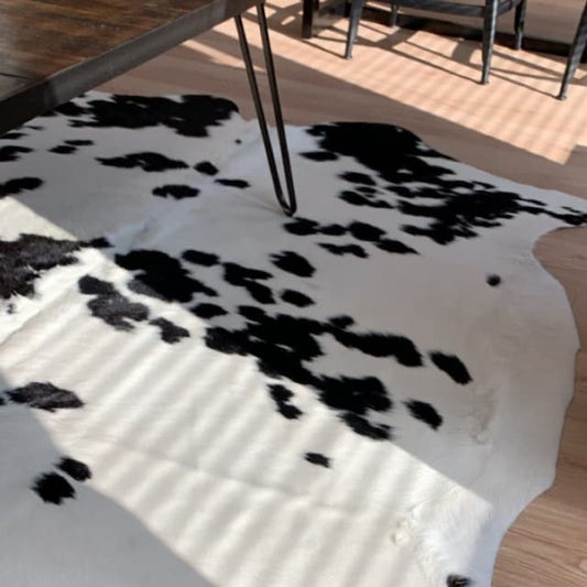 champagne cowhide rug