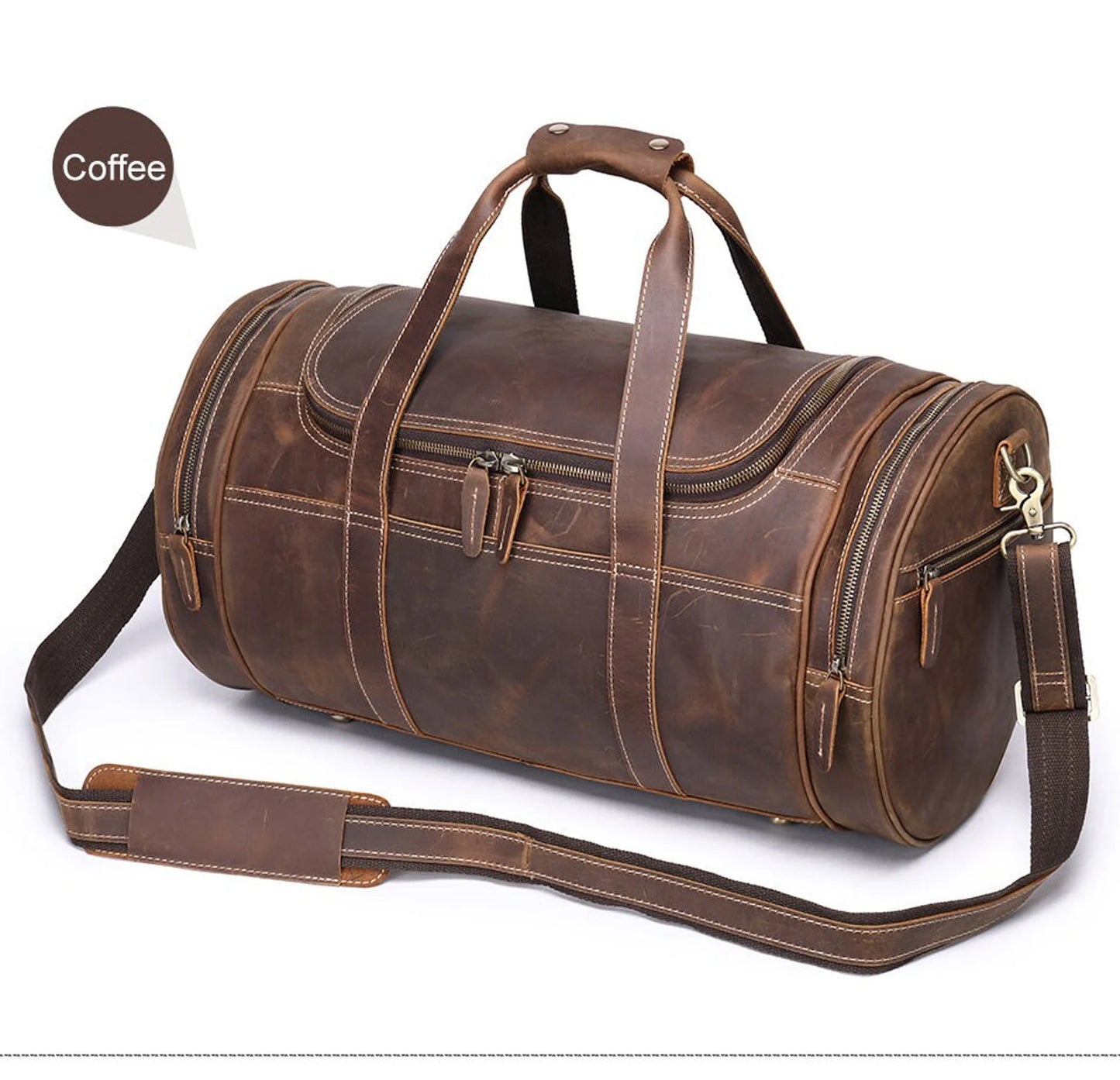 Leather Travel Duffle Bag Weekender