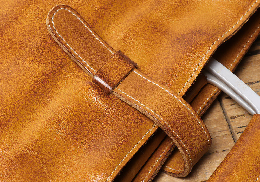 Men's Genuine Brown Leather Office Bag Briefcase