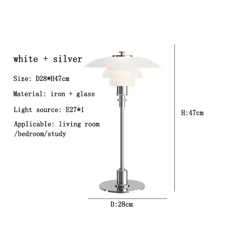 Mushroom Glass Bedside Light with Button Switch