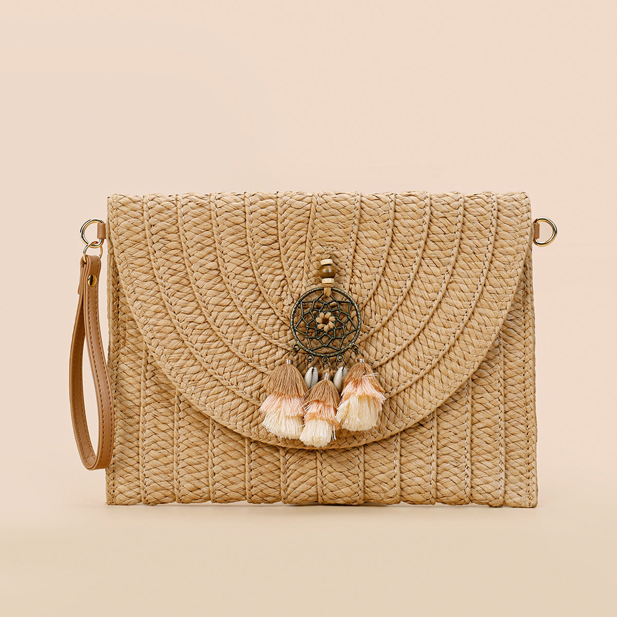 straw summer envelope purse beach