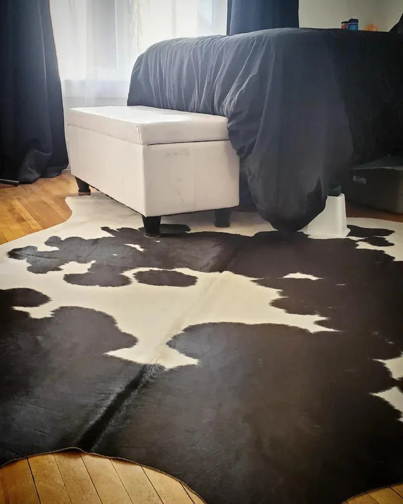 Natural Grey Brindle Cowhide Rug 7.5ft x 6.4ft