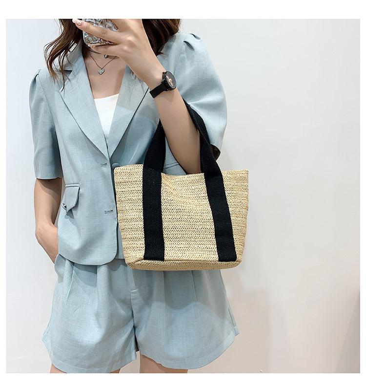 women small woven beach summer bag