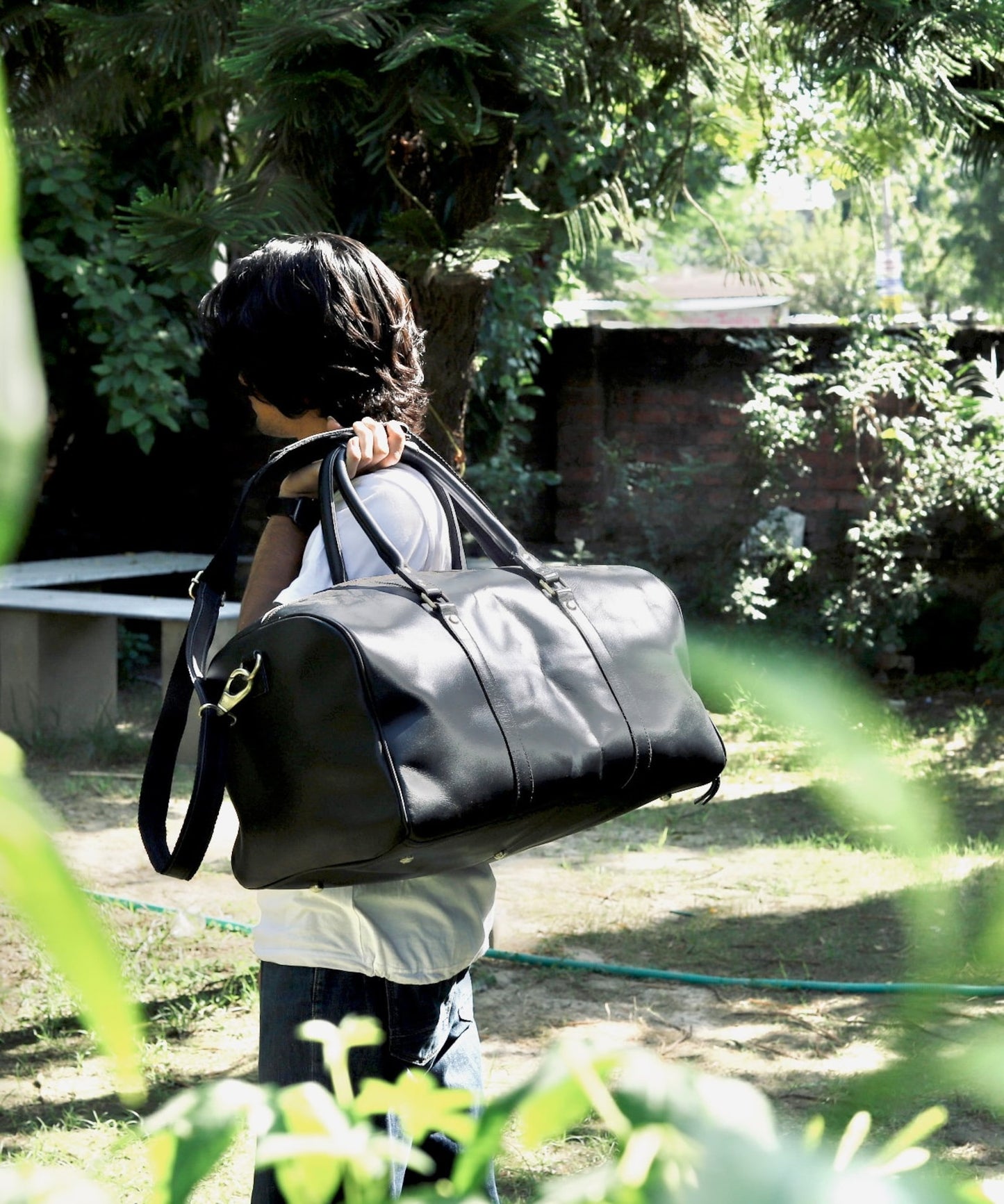 Handmade Personalized Real Leather Duffle Overnight Bag