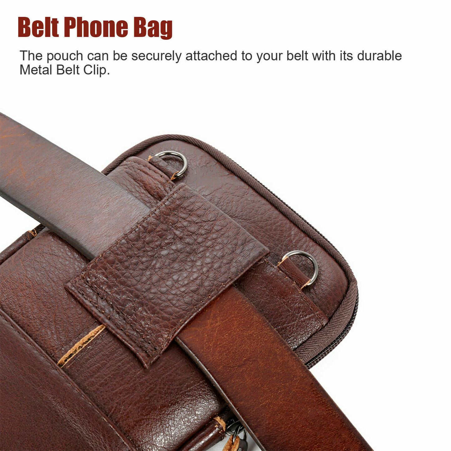 Leather phone pouch waist bag