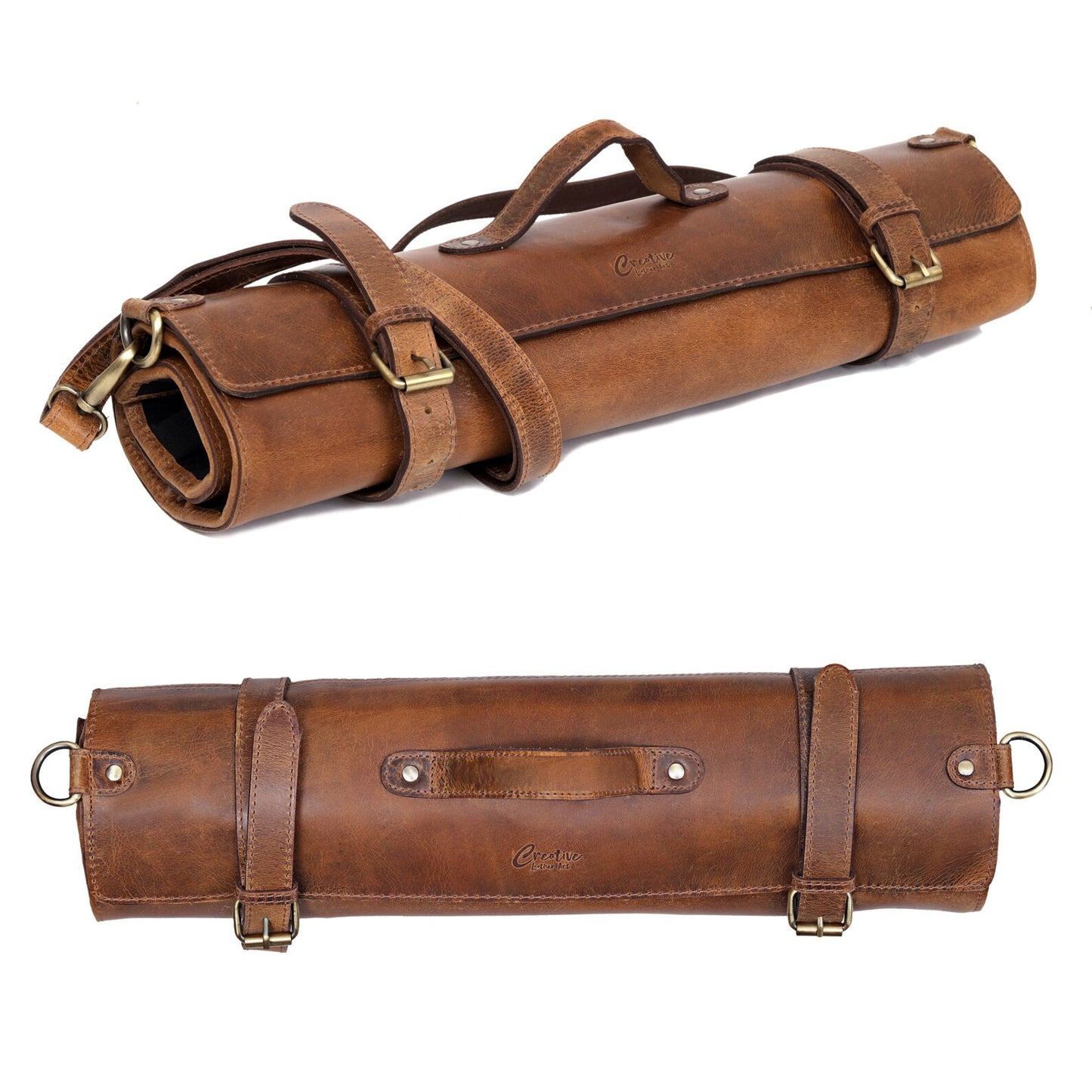 Leather Chef Knife roll Holder Case