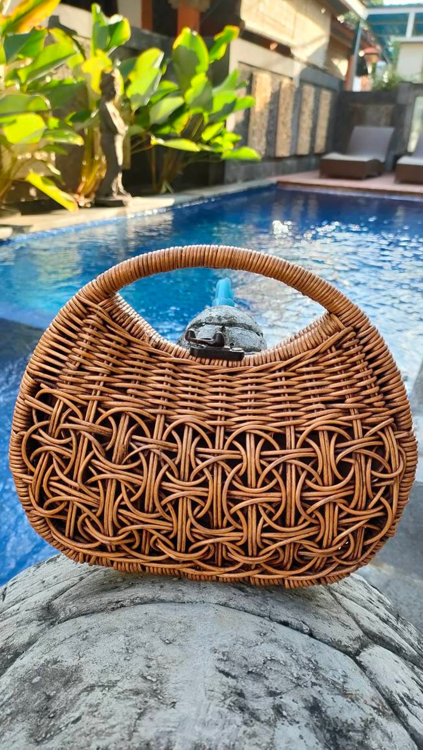 Summer Rattan Tote Bag