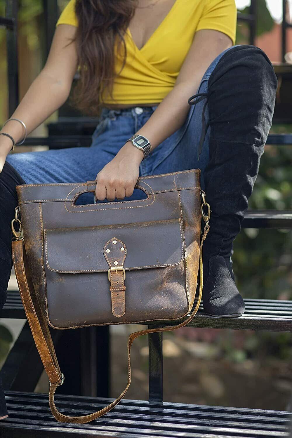 Real Leather Ladies Crossbody Bag