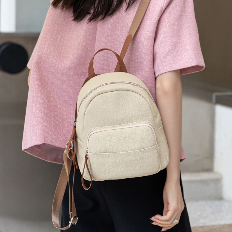 small leather backpack purse for women