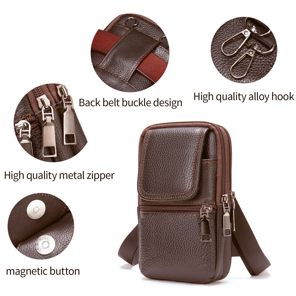 Men Shoulder Genuine Leather Bag Small Cross body