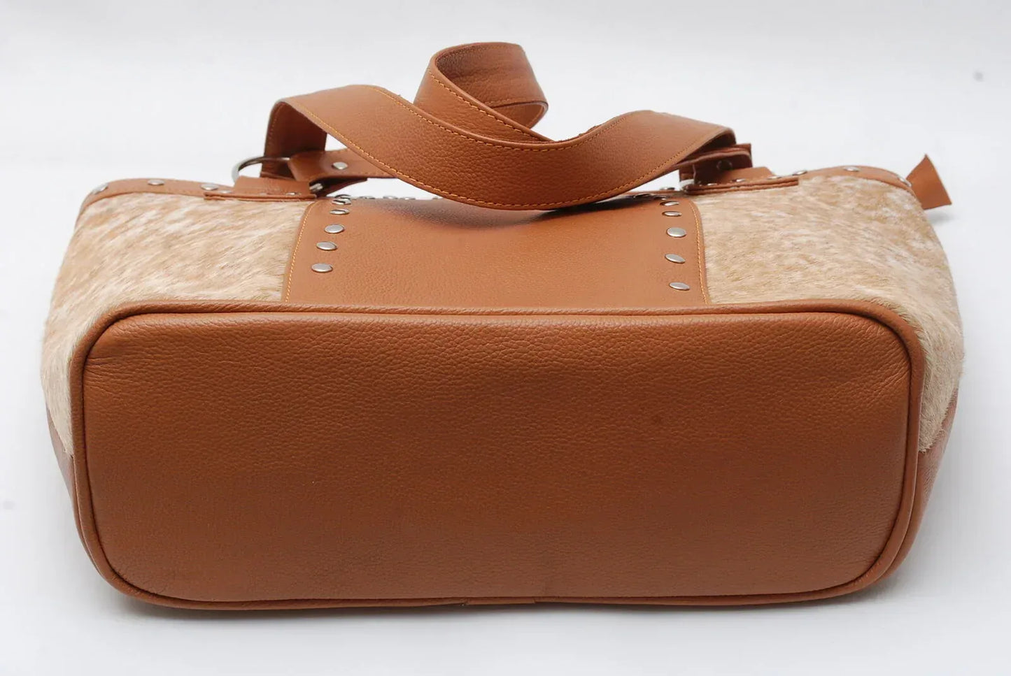 Cowhide shoulder bag leather tote purse speckled
