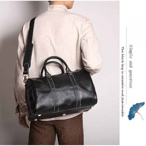 Vintage Men’s Leather Duffel Bag Business & Travel Bag