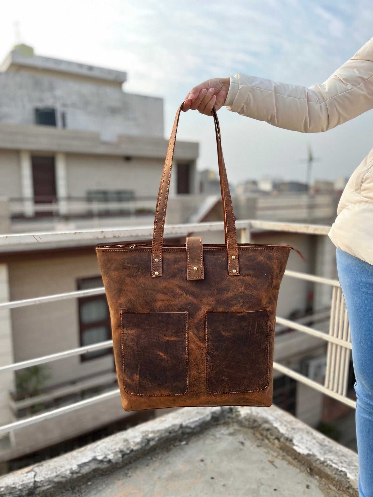 women's leather tote bags