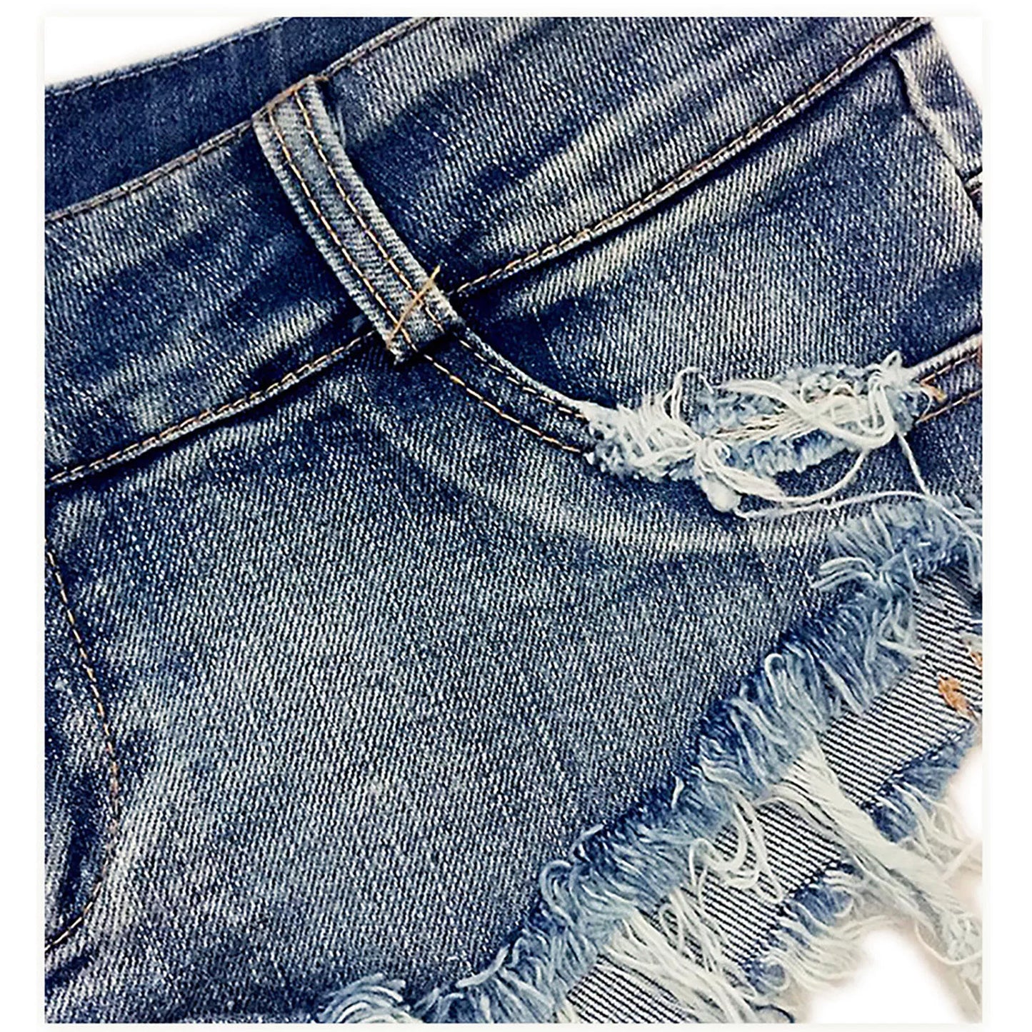 Women's Denim Micro Shorts for Festival