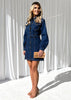 Women’s Denim Dress Long Sleeve Button Belted Jean Dress