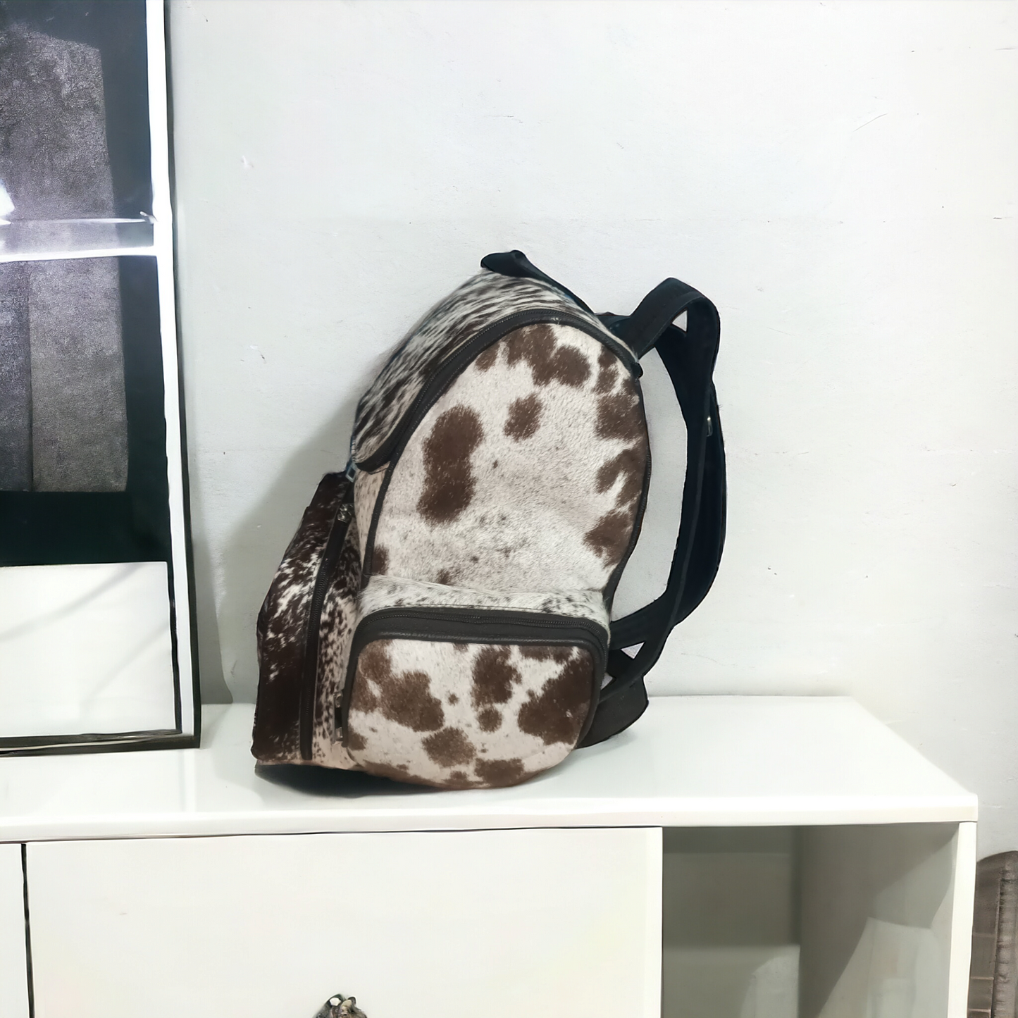 Tricolor Hair On Cowhide Fur Backpack