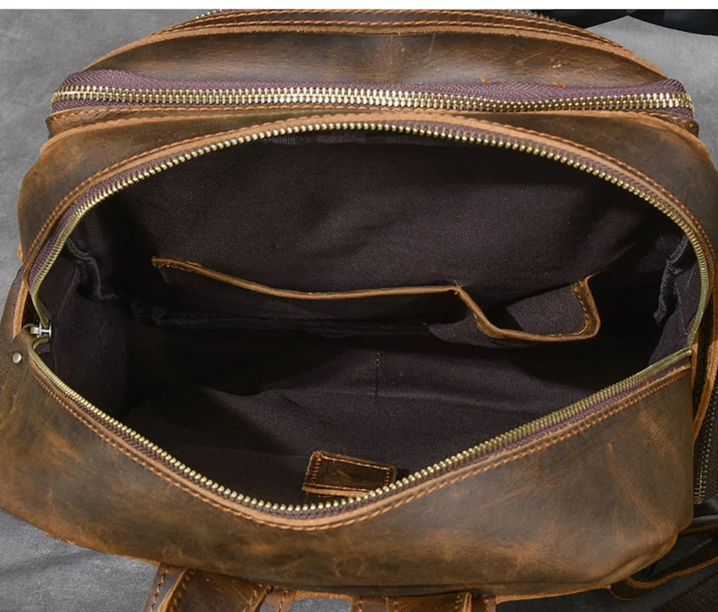 Chestnut Cowhide Leather Backpack