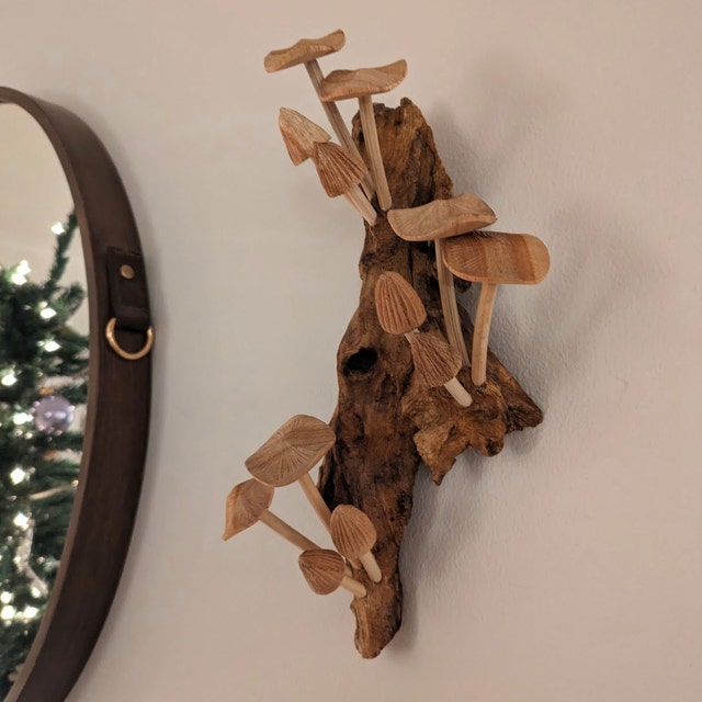 Wooden Mushroom Wall Decoration