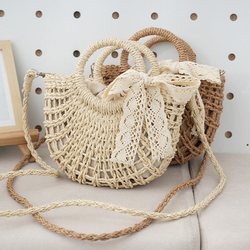 Beach Straw Crossbody Bag Summer Purse