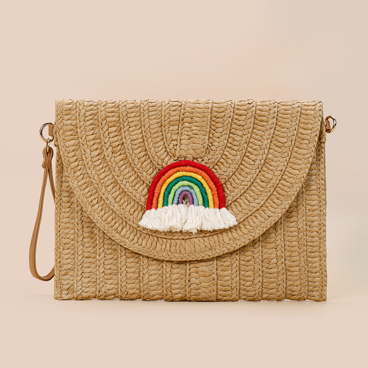 straw summer envelope purse beach