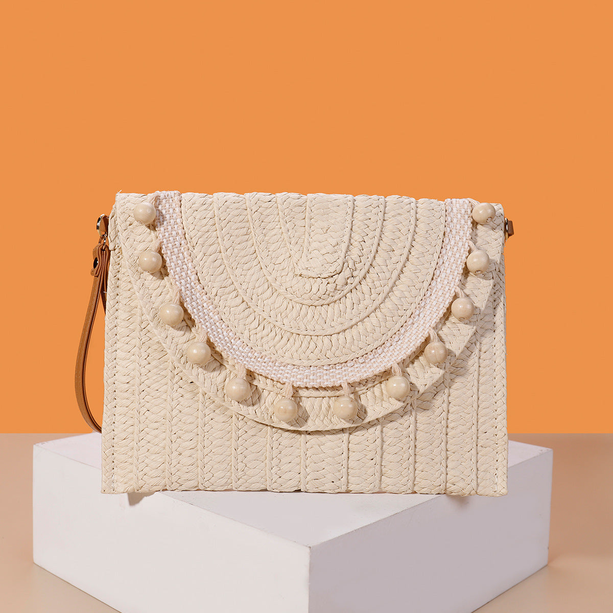 straw summer envelope purse beach