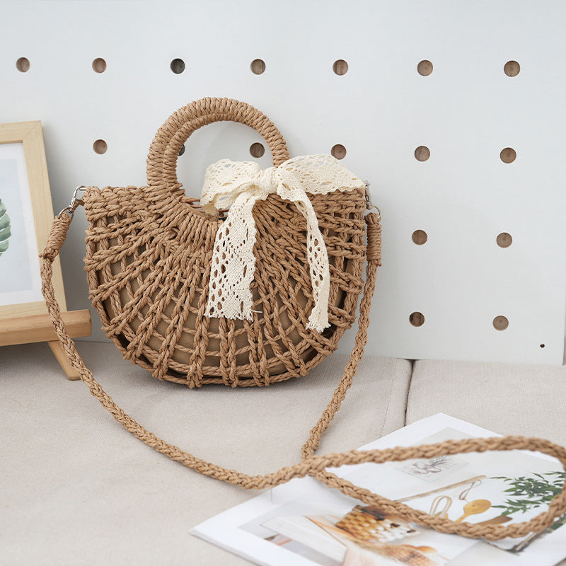 Beach Straw Crossbody Bag Summer Purse