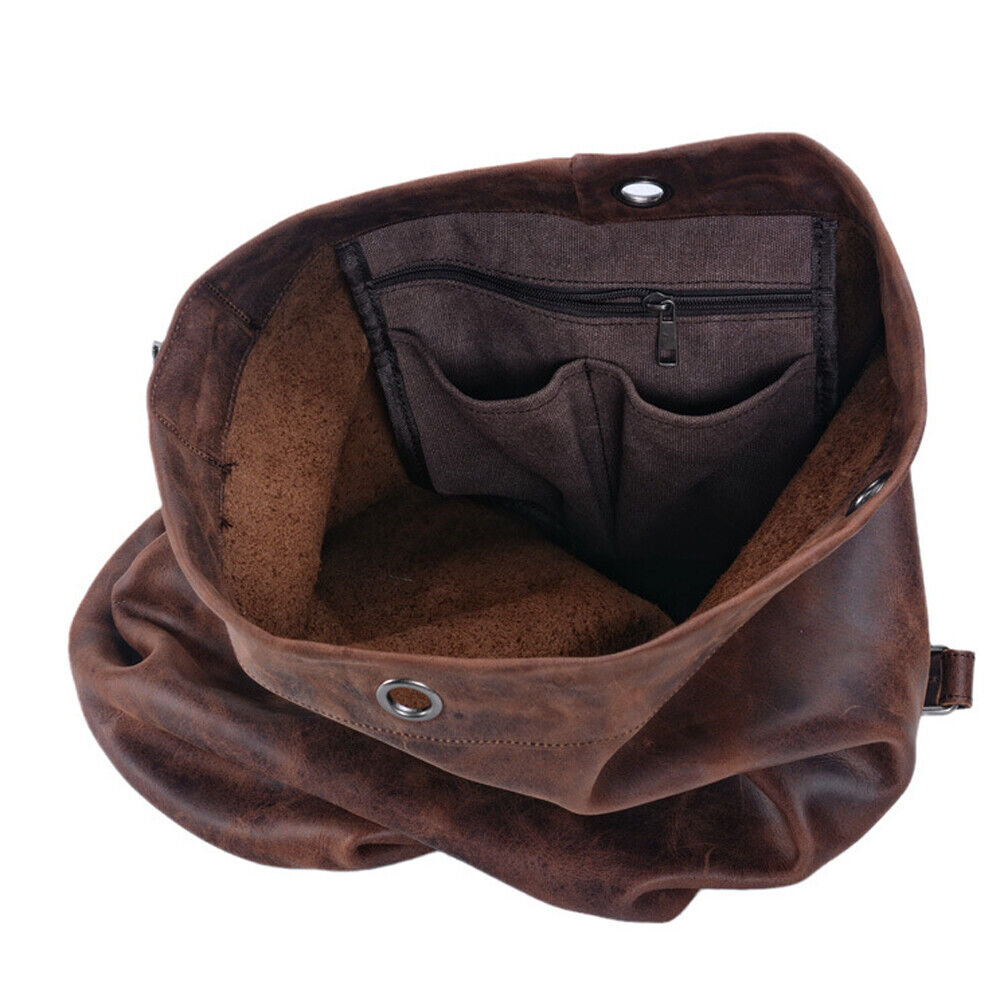 Unique real leather crossbody duffle bag