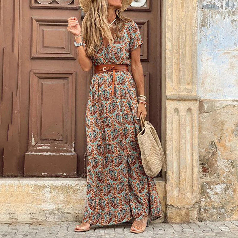 Boho Maxi Summer Sun Dress for Women