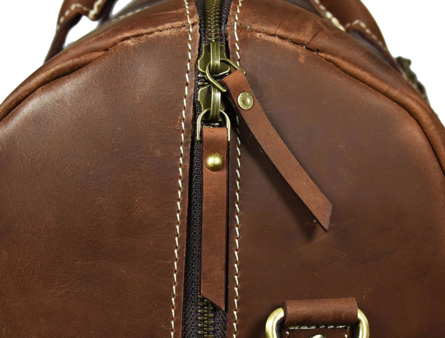 Genuine Leather Duffle Bag for Men – Brown Carryon Luggage Weekender