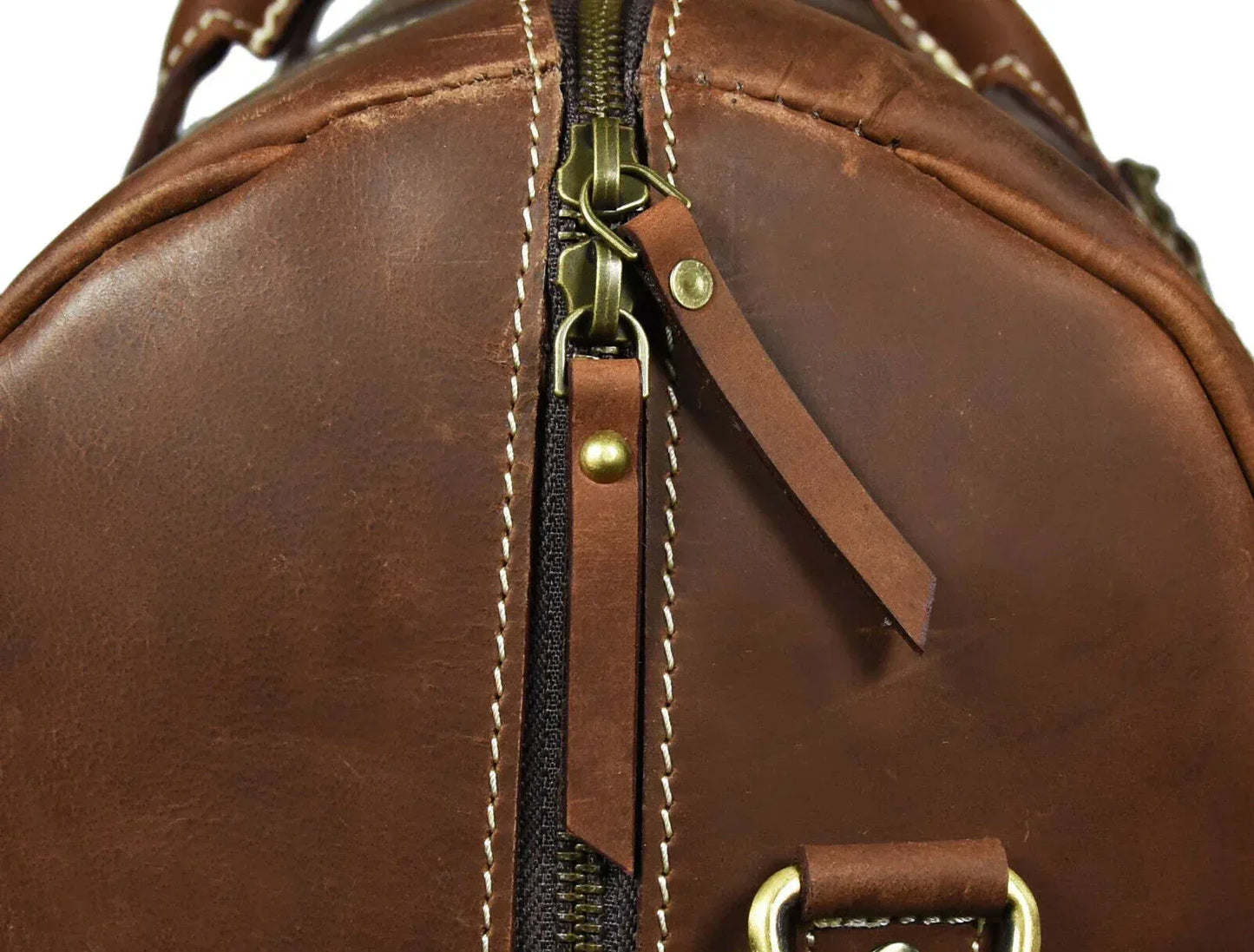 Genuine Leather Duffle Bag for Men – Brown Carryon Luggage Weekender