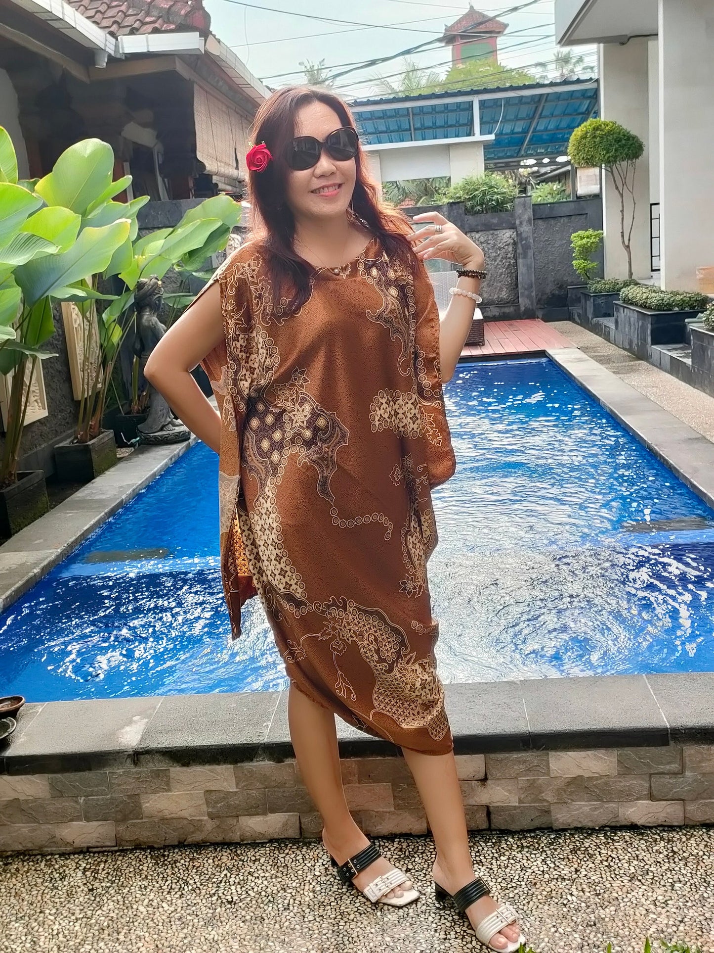 Satin Silk Batik kaftan Dress