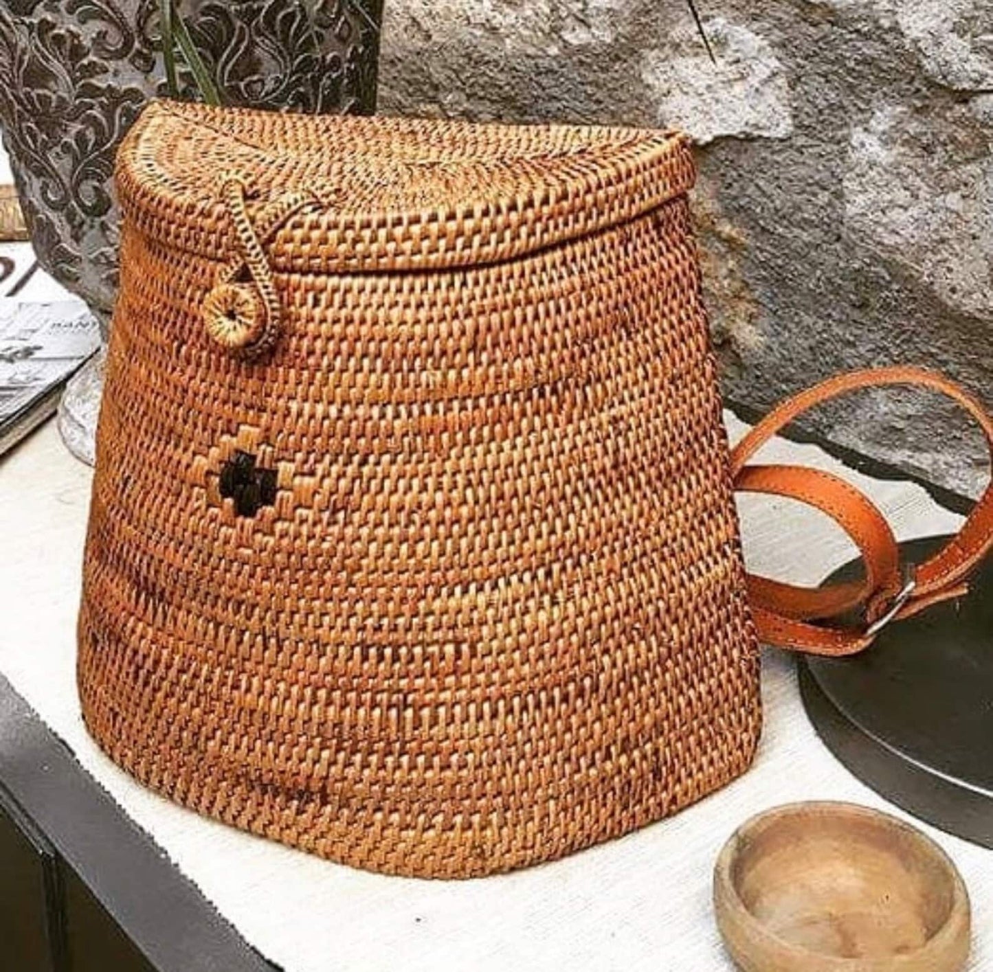 rattan backpack handmade