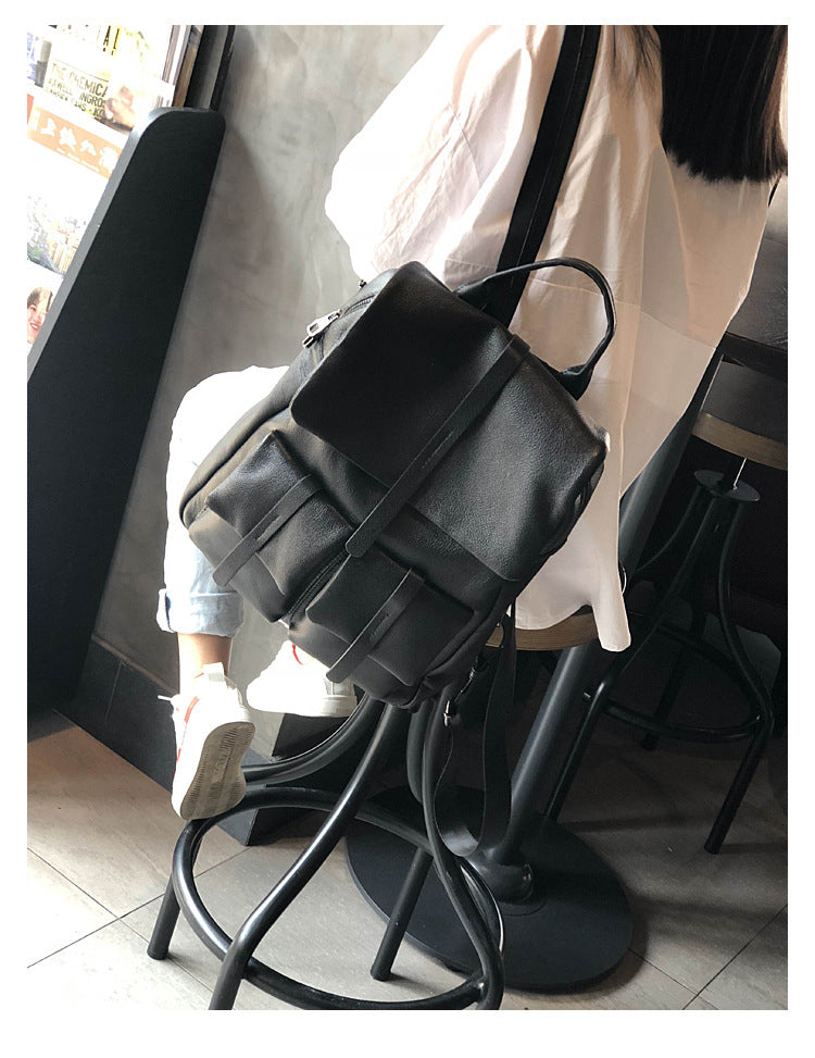 Women Leather Backpack with Laptop Compartment