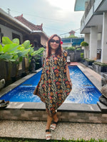 Satin Silk Batik kaftan Dress