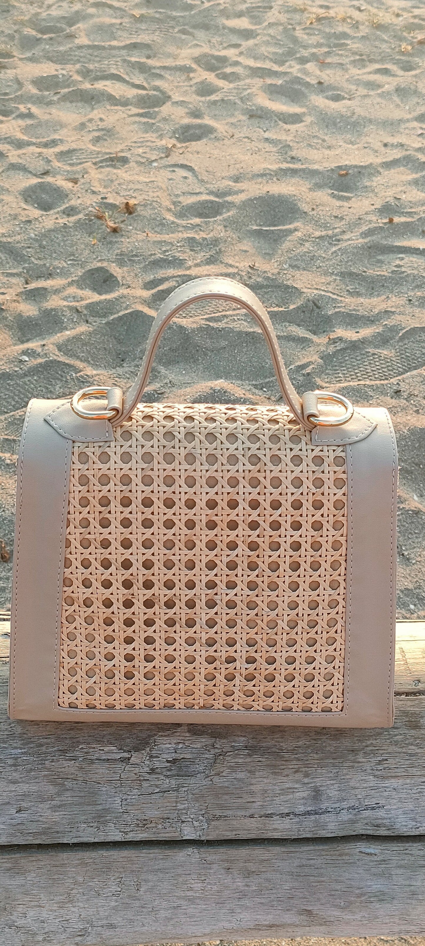 Handwoven Webbing Rattan Summer Bag