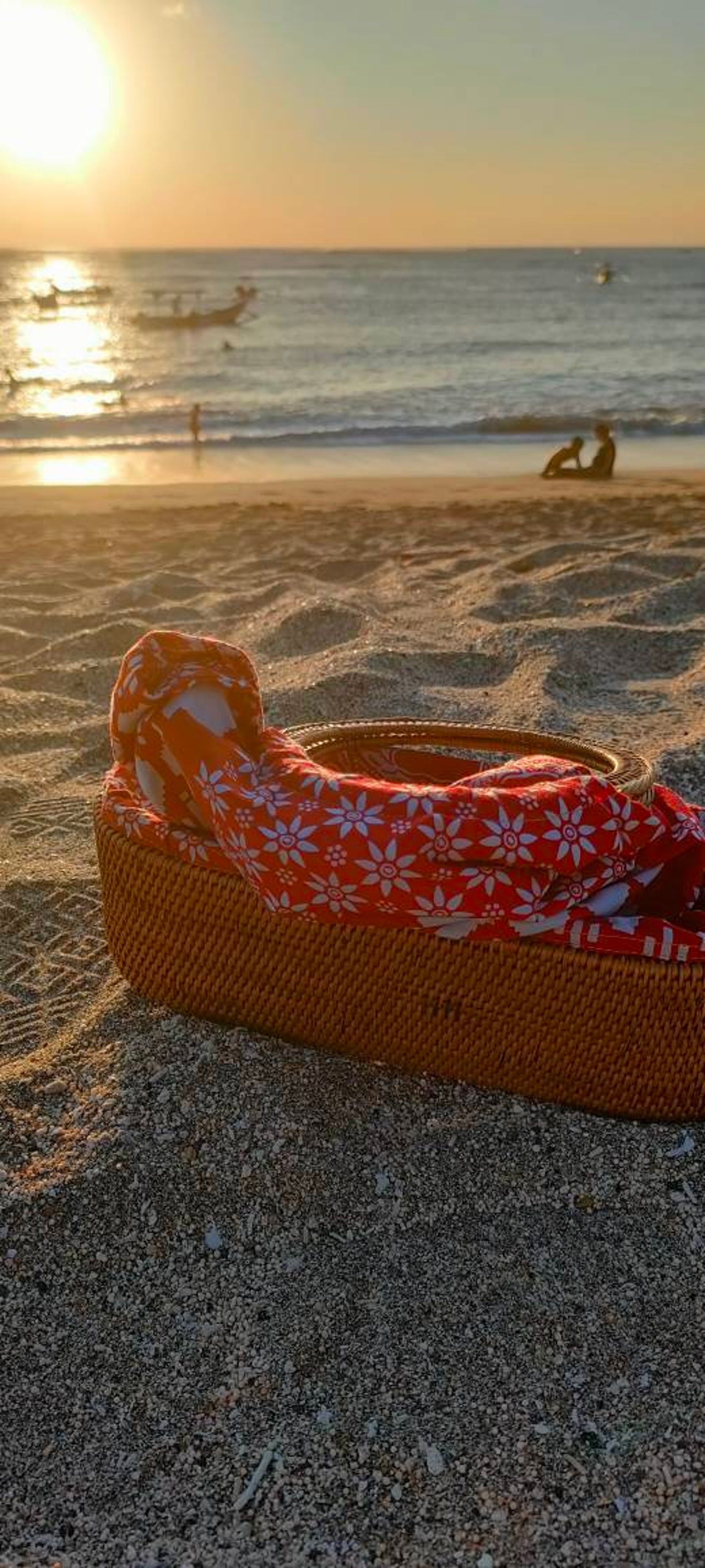 Motif Batik Handmade Rattan Bag