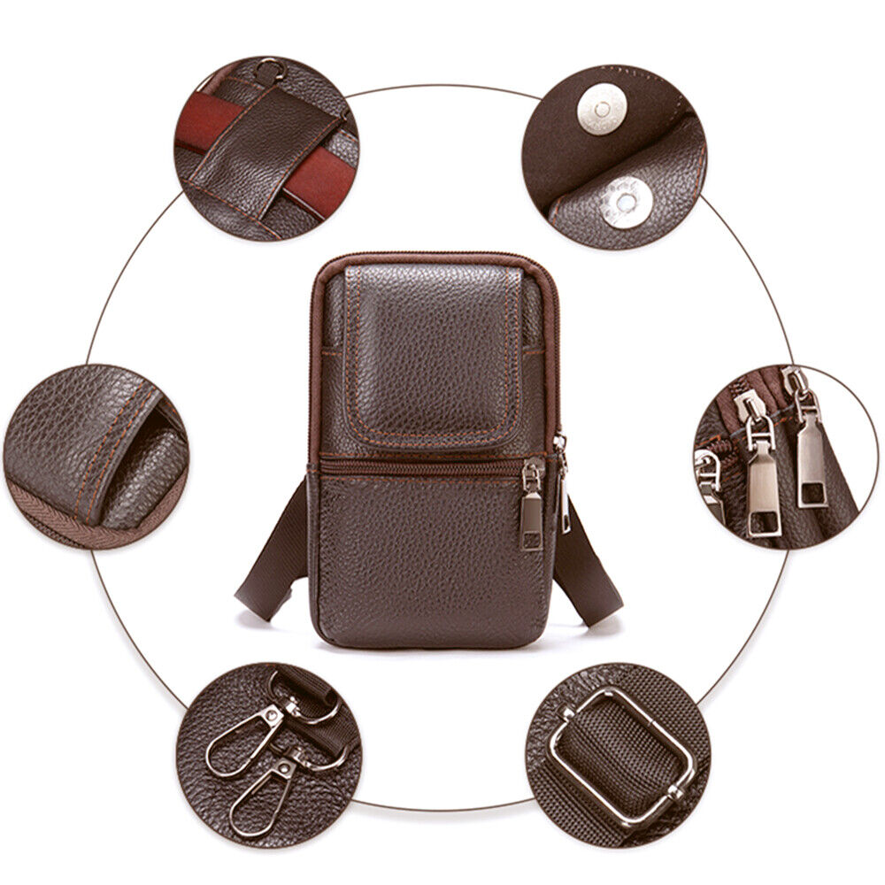 Men Shoulder Genuine Leather Bag Small Cross body