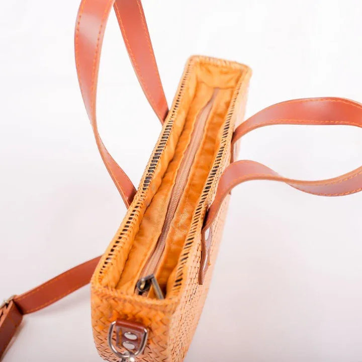 Woven Pandan Summer Crossbody Handbag