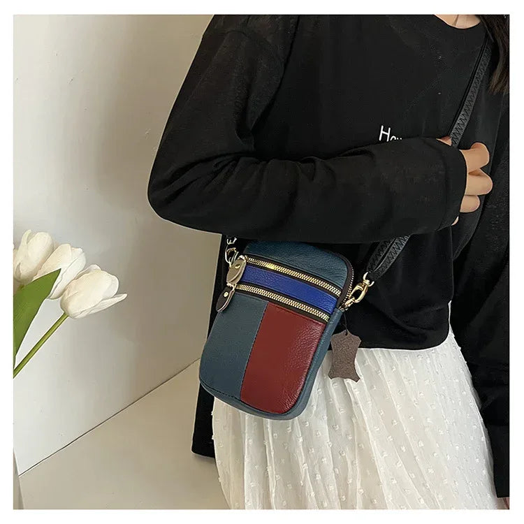 Leather Small Crossbody Bag for Women
