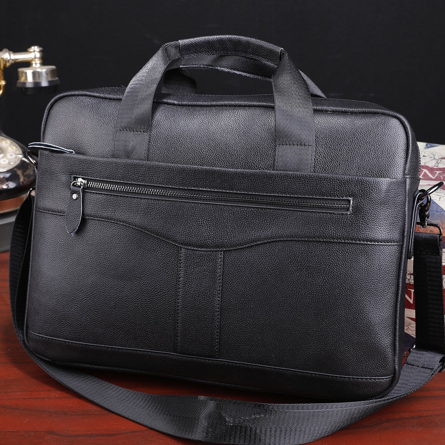 Genuine Leather Office Bag for Men Laptop Business Bag