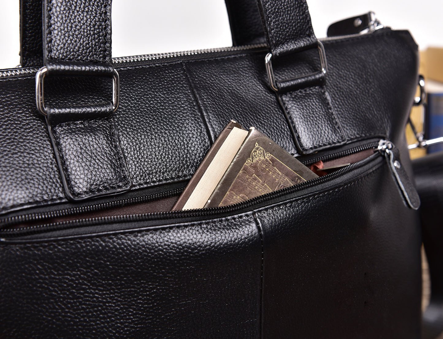 Genuine Leather Office Bag With Laptop Compartment