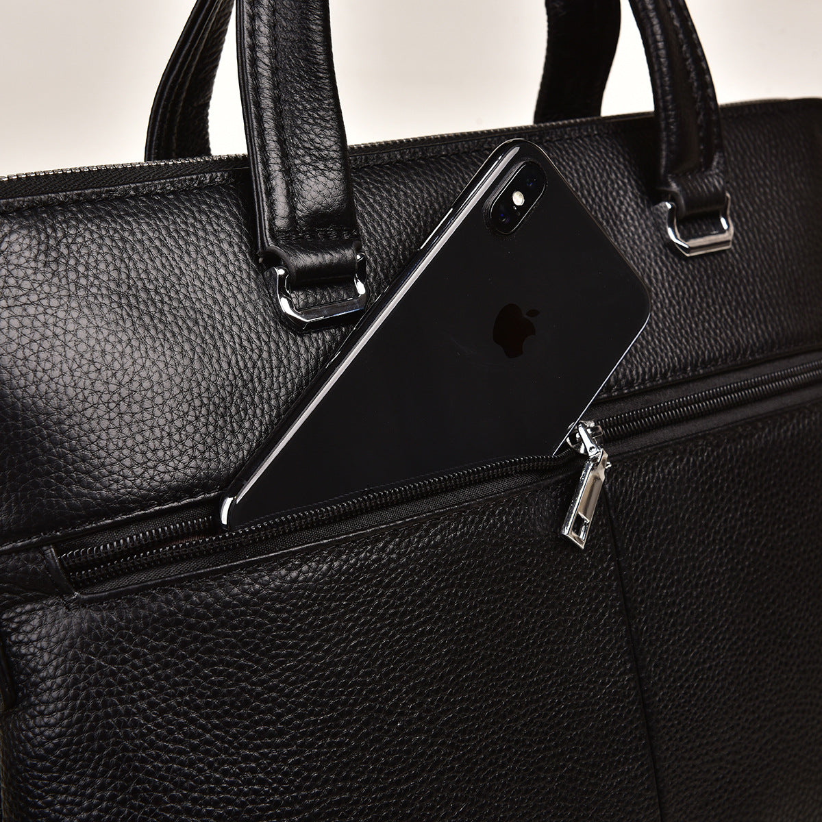 Genuine Leather Men's Office Briefcase Bag
