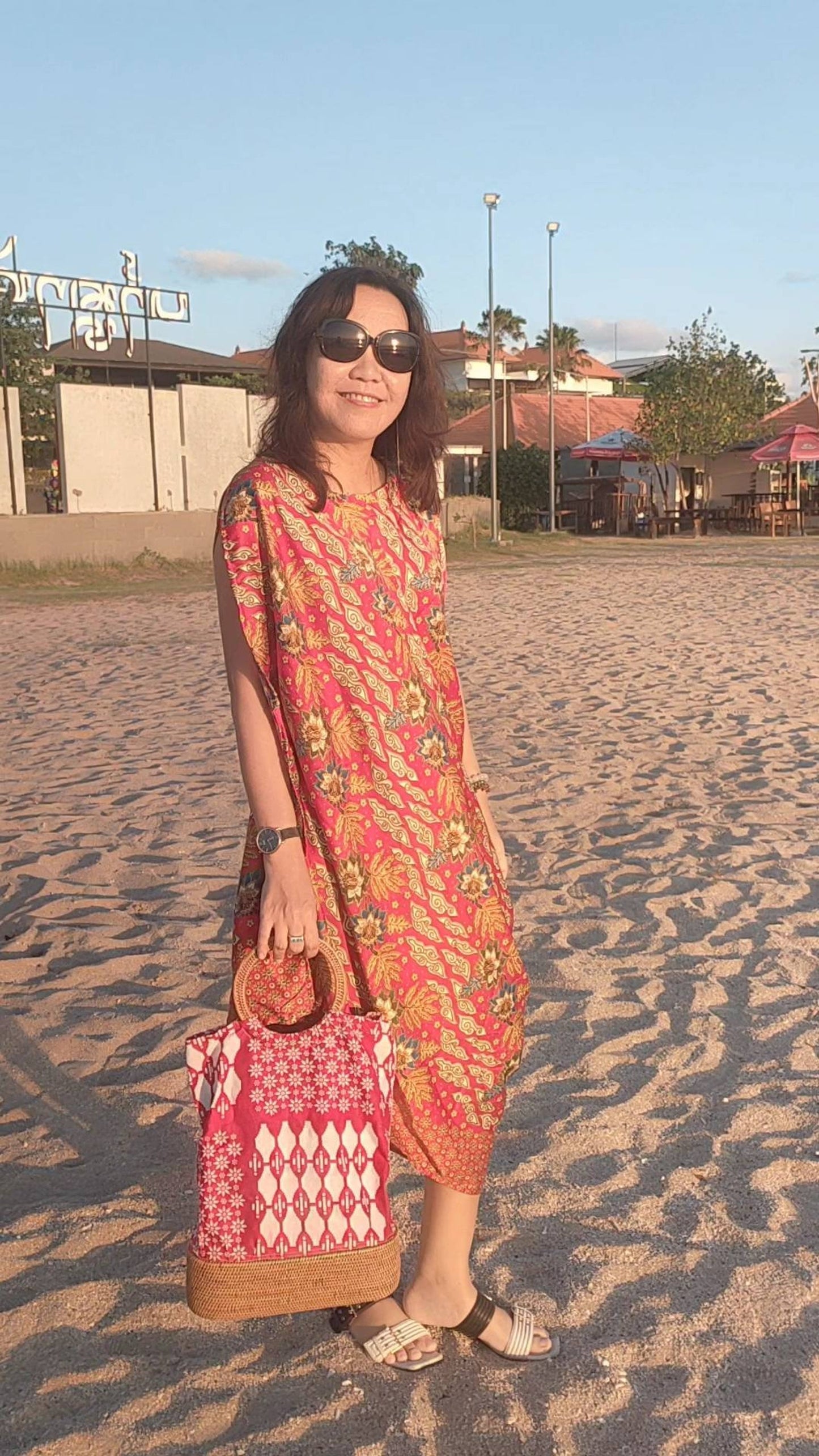 Motif Batik Handmade Rattan Bag