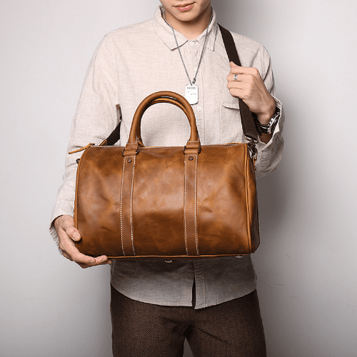 Vintage Men’s Leather Duffel Bag Business & Travel Bag