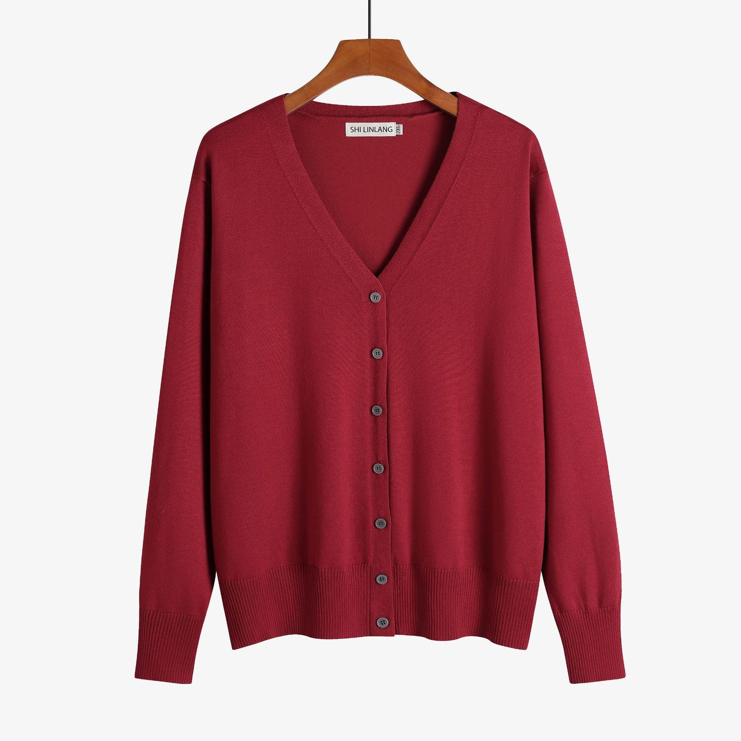 cotton v neck sweaters women long sleeve
