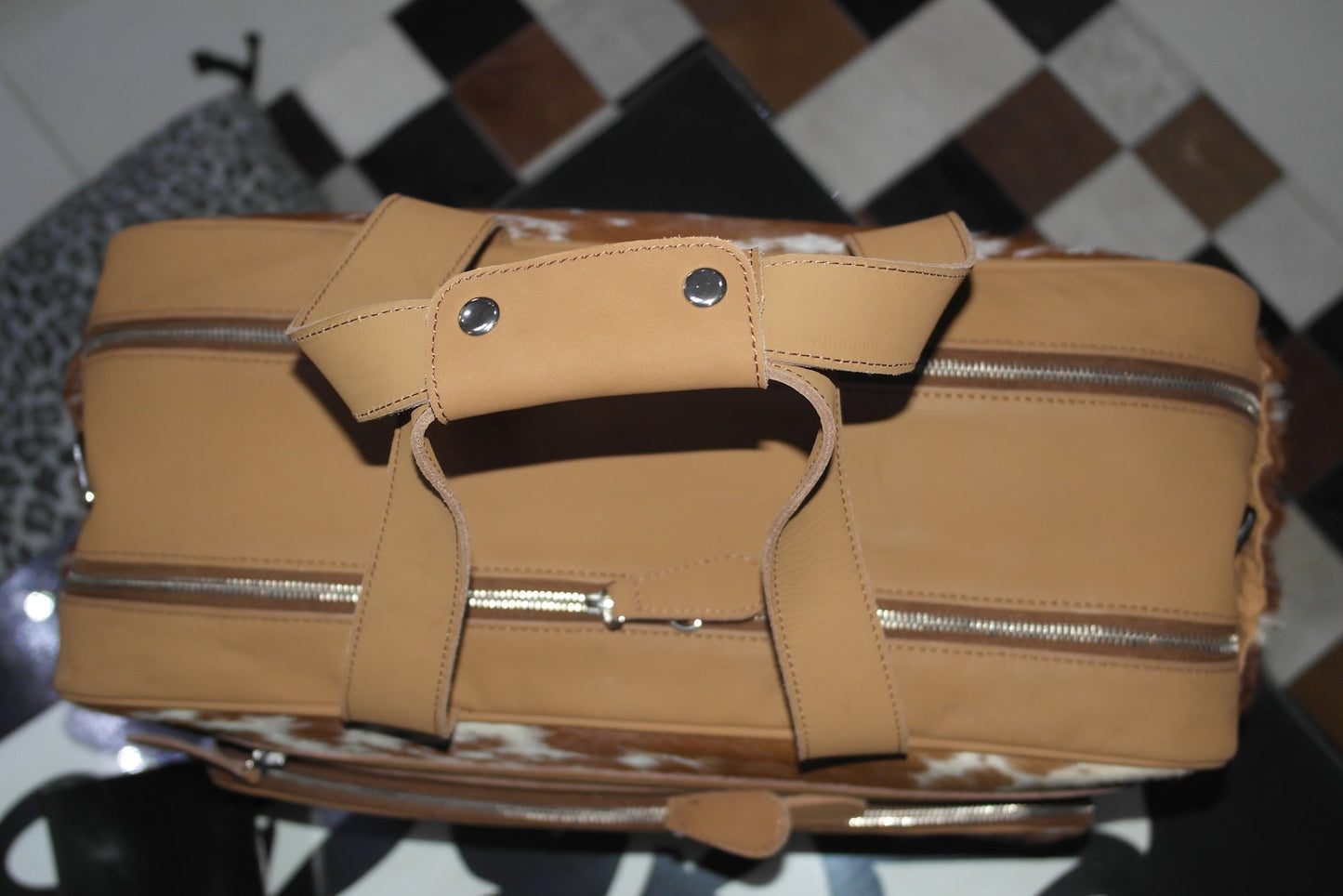 Premium Hair On Cowhide Weekender Duffle Bag