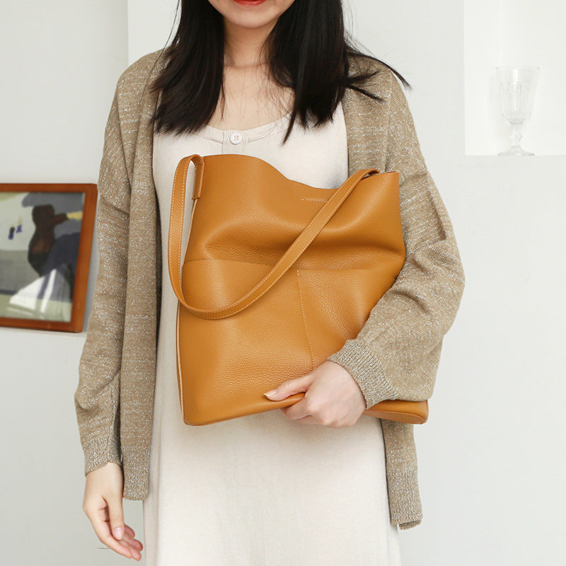 Women Genuine Leather Tote Bag Everyday Carry Purse