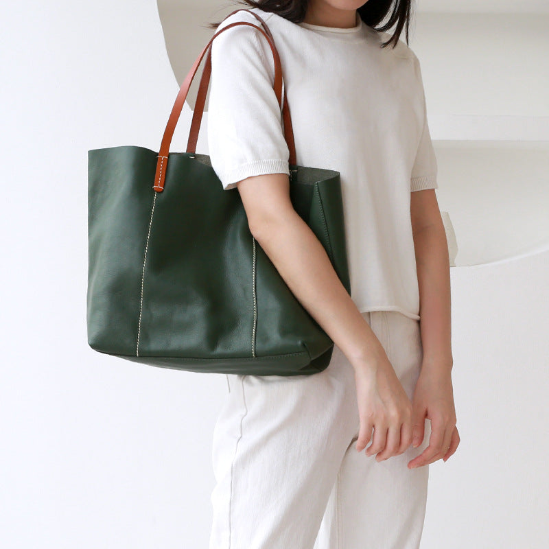 Women Leather Office Tote Bag Purse with Zipper