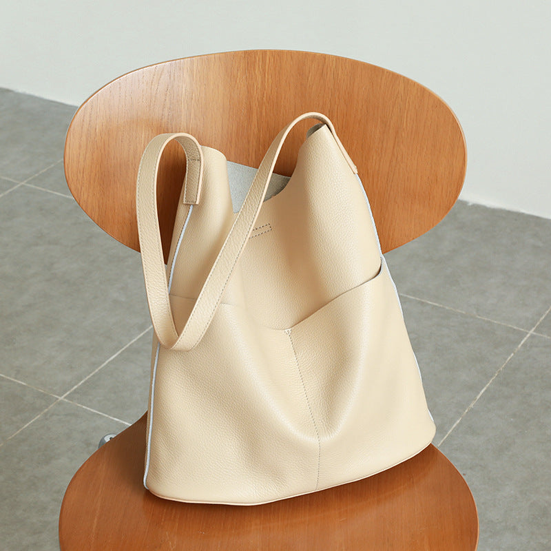 Women Genuine Leather Tote Bag Everyday Carry Purse