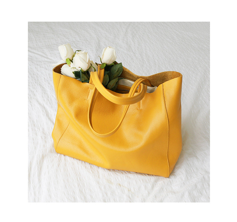 Women Leather Tote Bag Large Capacity Office Shoulder Purse